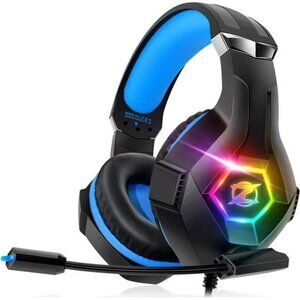 Gaming Headset PS5 Xbox PC 7.1 Surround Sound Noise Cancelling Mic RGB Light